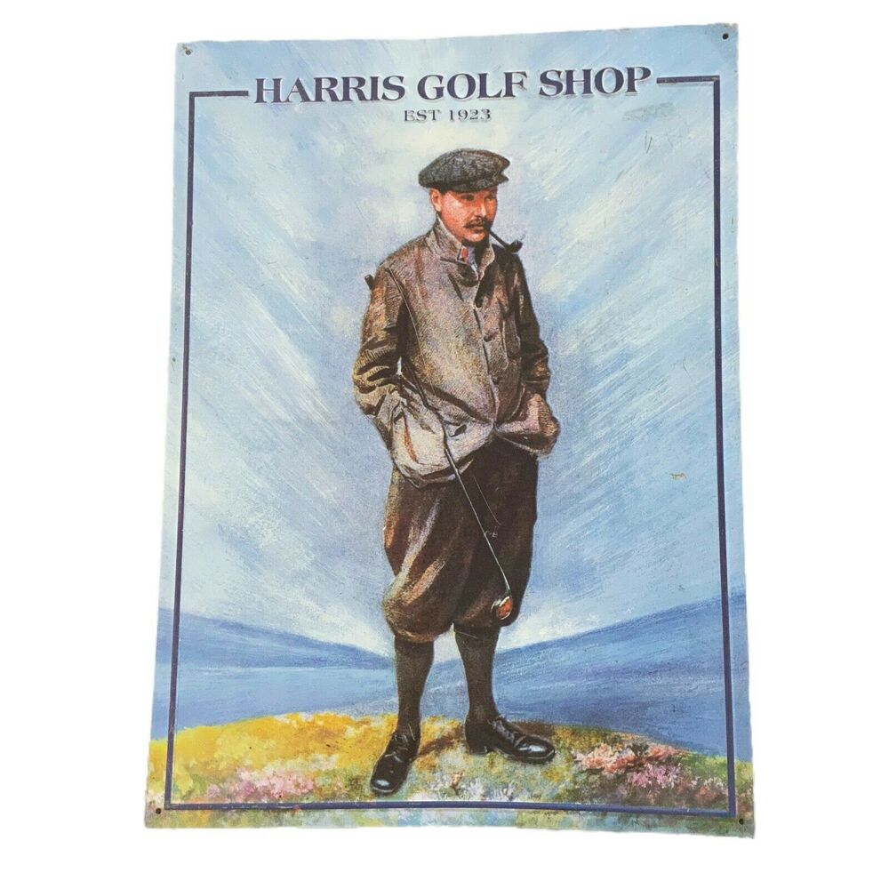 Harris Golf Shop Tin Sign Vintage World Bazaar Est 1923 Rectangular Shaped
